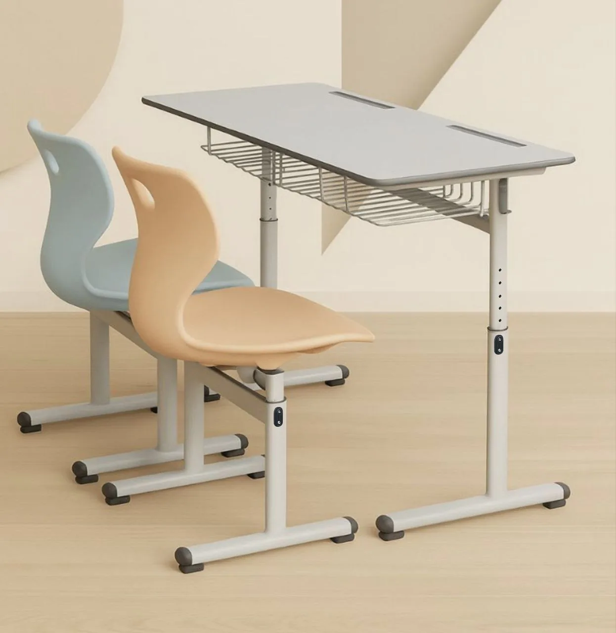 Set reglabil Banca scolara plus 2 scaune monoblok
