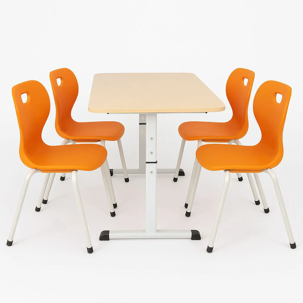 Set pentru cantina masă cu 4 scaune Monobloc