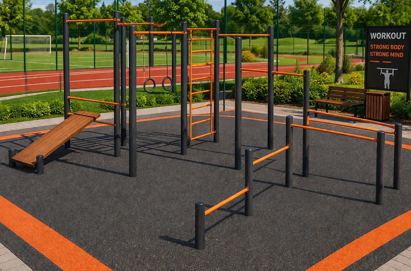 Teren Sportiv WORKOUT pentru antrenament funcțional în aer liber 0110