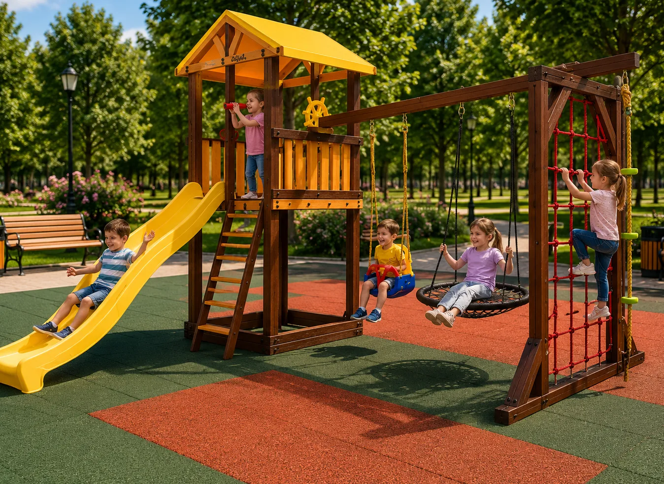 Teren de Joacă din Lemn „Family Adventure”
