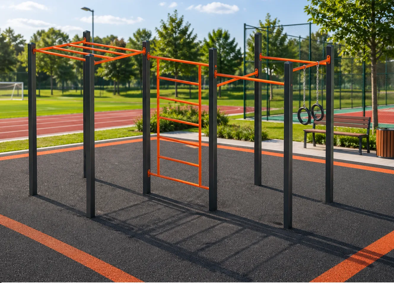 Teren workout multifuncțională cu inele 0113